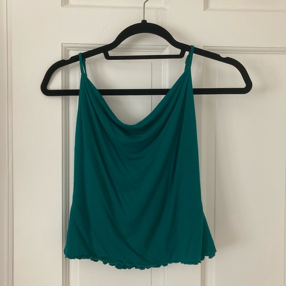 Free People cowl neck cami top in emerald.Size xs - Picture 2 of 4